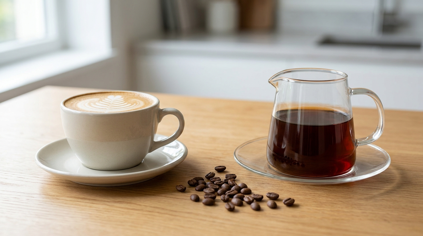 Yan yana blend ve tek kökenli kahve fincanları