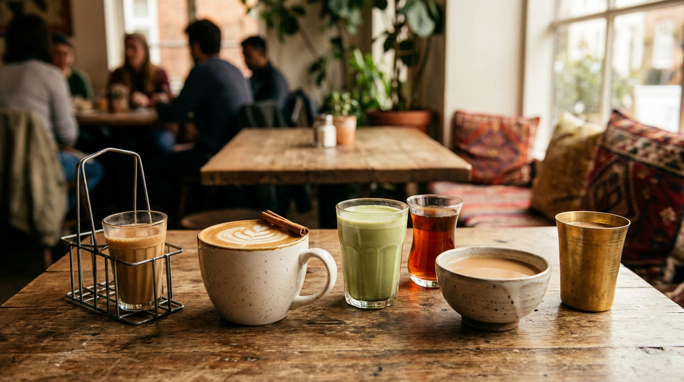 Farklı kültürlerden chai tea latte sunumları