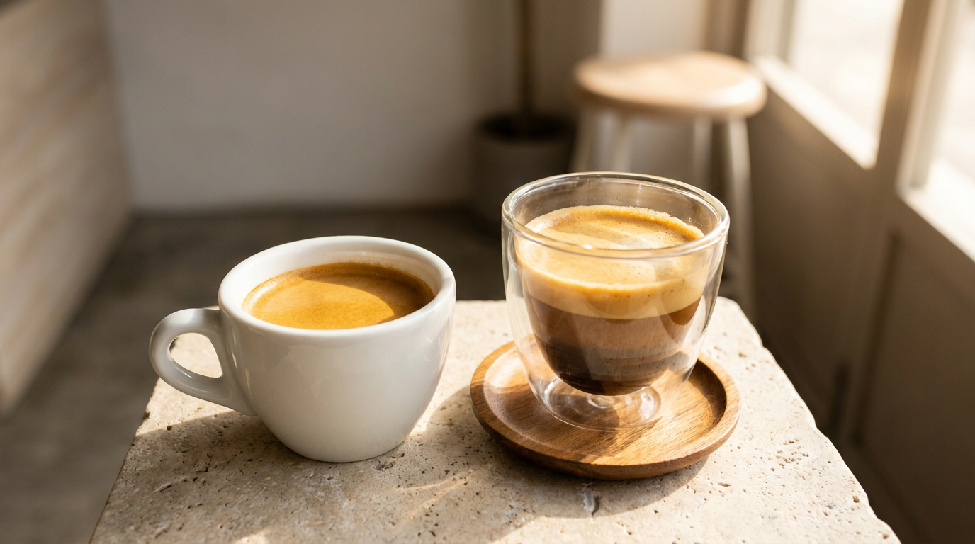 Porselen ve cam espresso fincanı karşılaştırması
