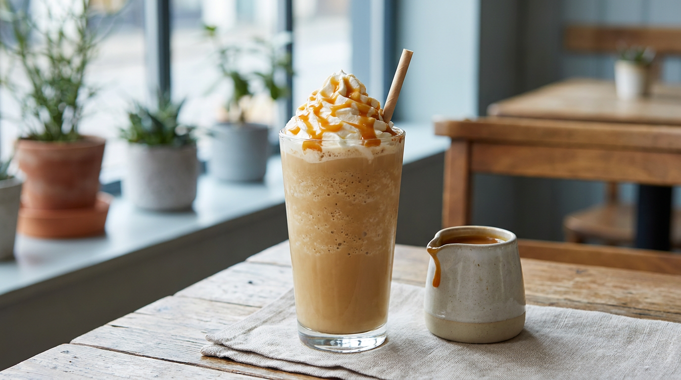 Karamel soslu frappuccino krem şantili