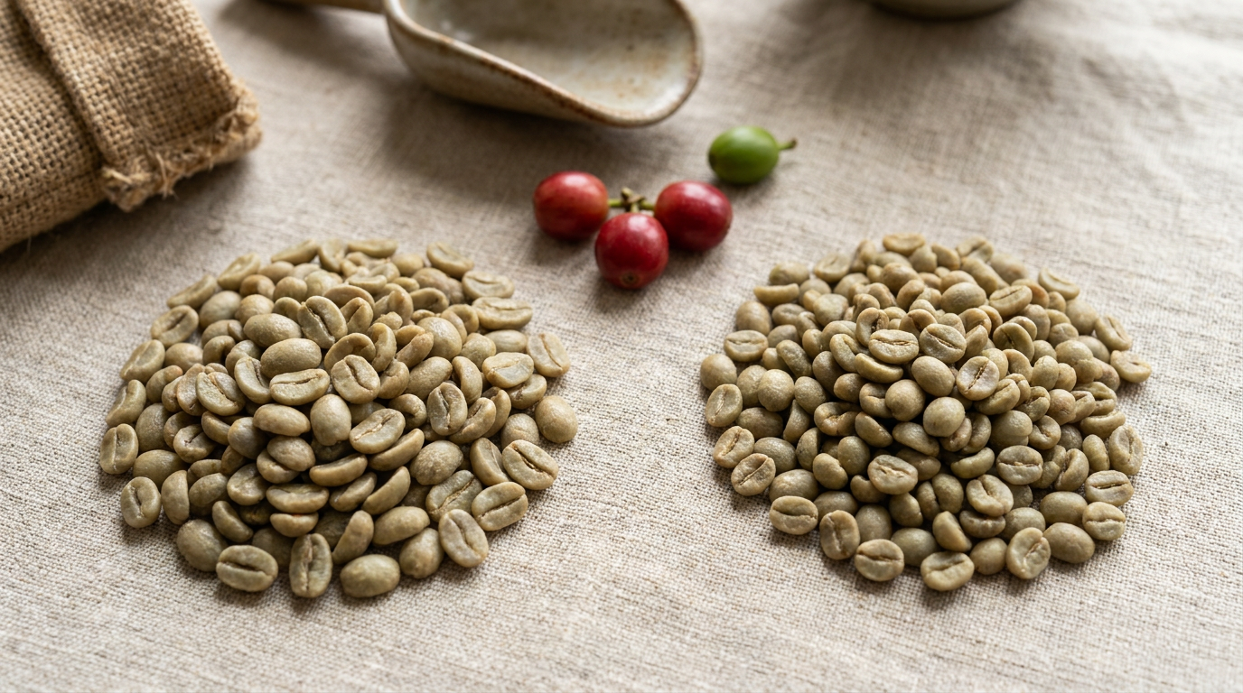 Arabica ve Robusta çekirdek karşılaştırması