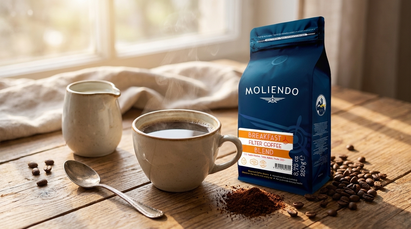 Filtre kahve içimi ve Moliendo Breakfast Filter Coffee Blend