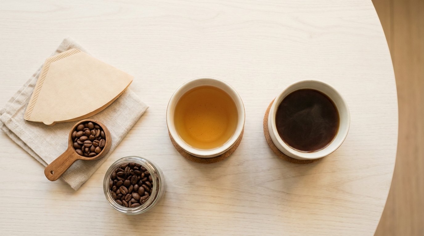 Filtre kahve, espresso, Türk kahvesi ve French press karşılaştırma sunumu