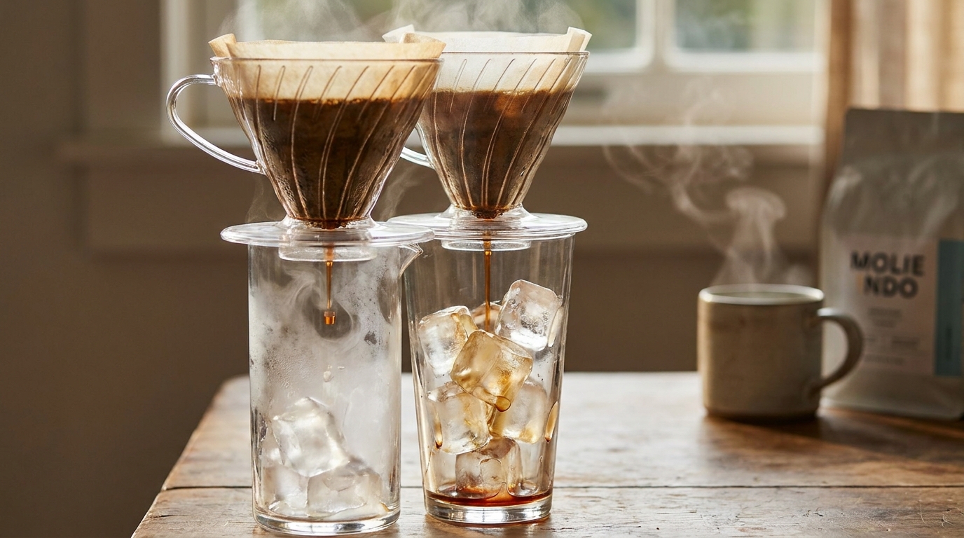 Japanese cold brew buz üzerine demleme
