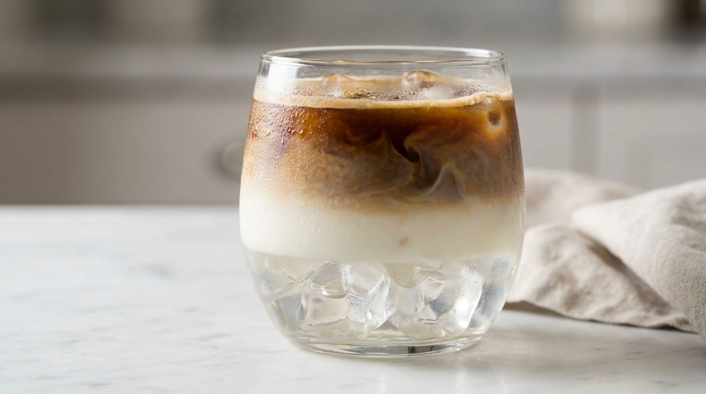 Espresso, soğuk süt ve buzun bir araya geldiği klasik ice latte