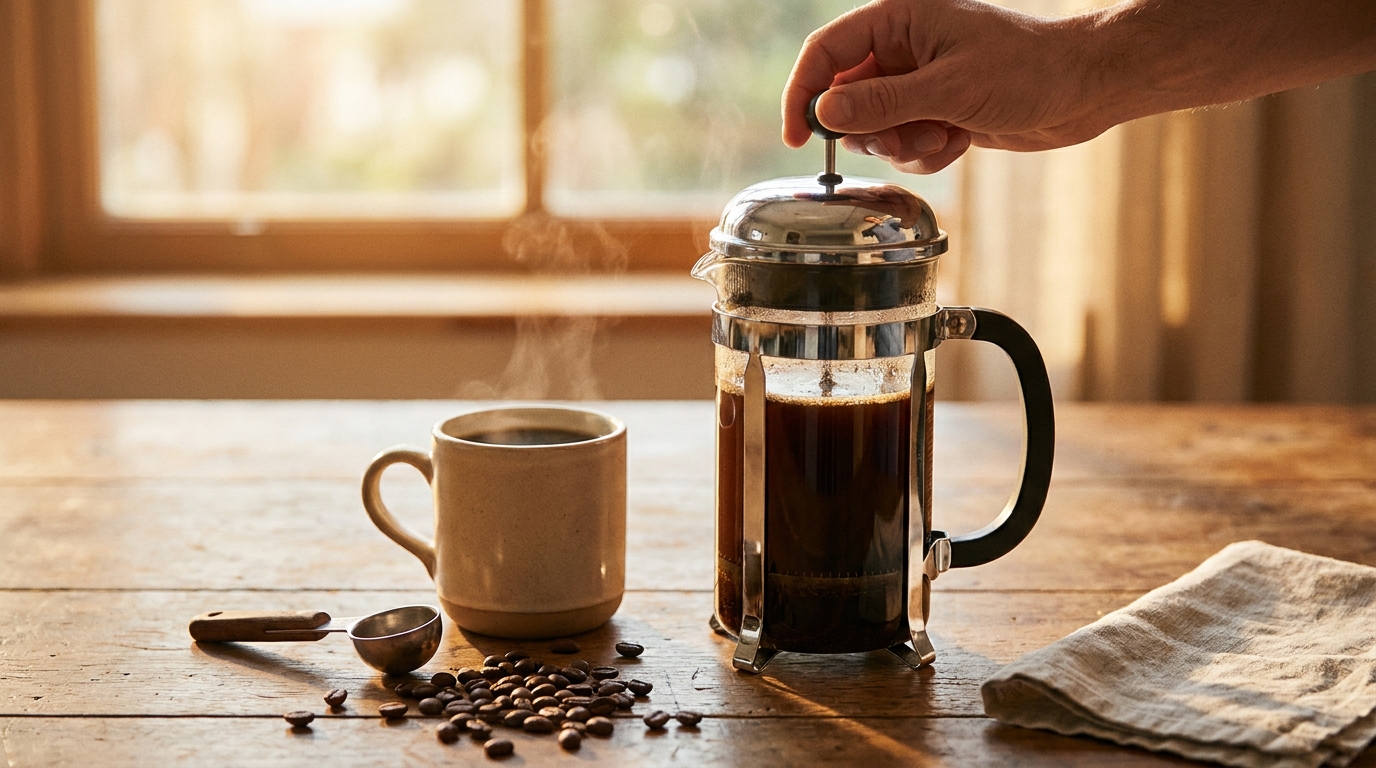 French press ile kahve demleme