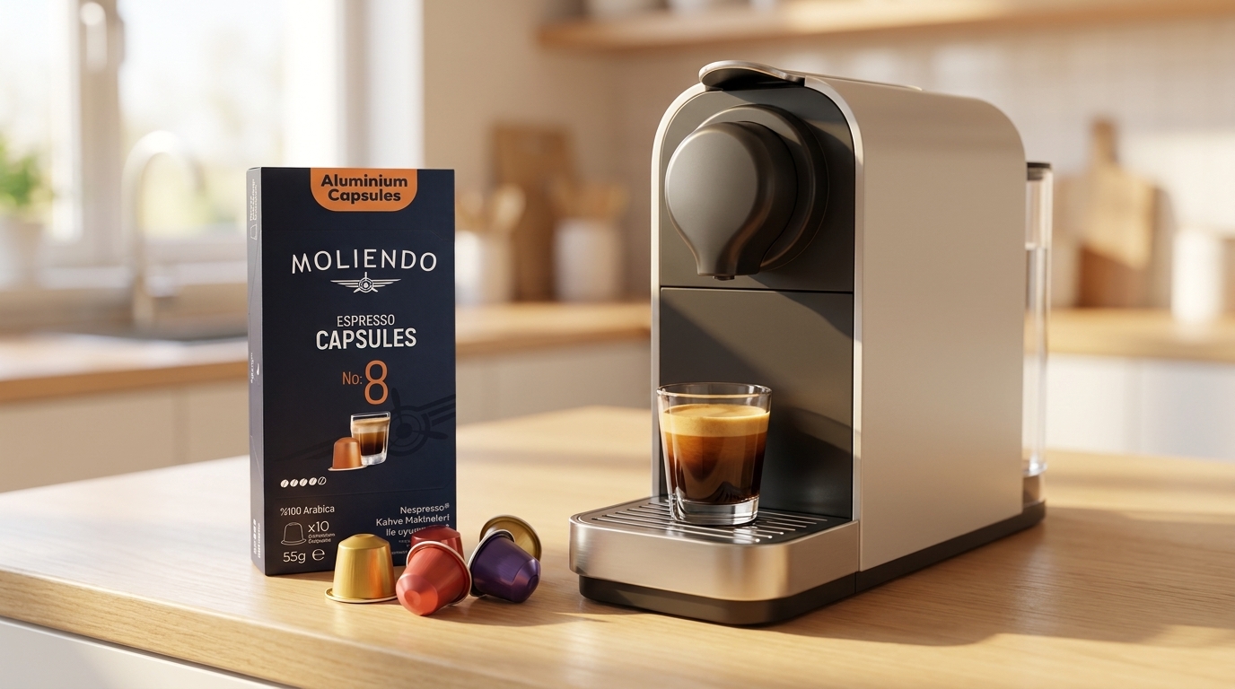 Kapsül kahve makinesi ve Moliendo Espresso Capsules