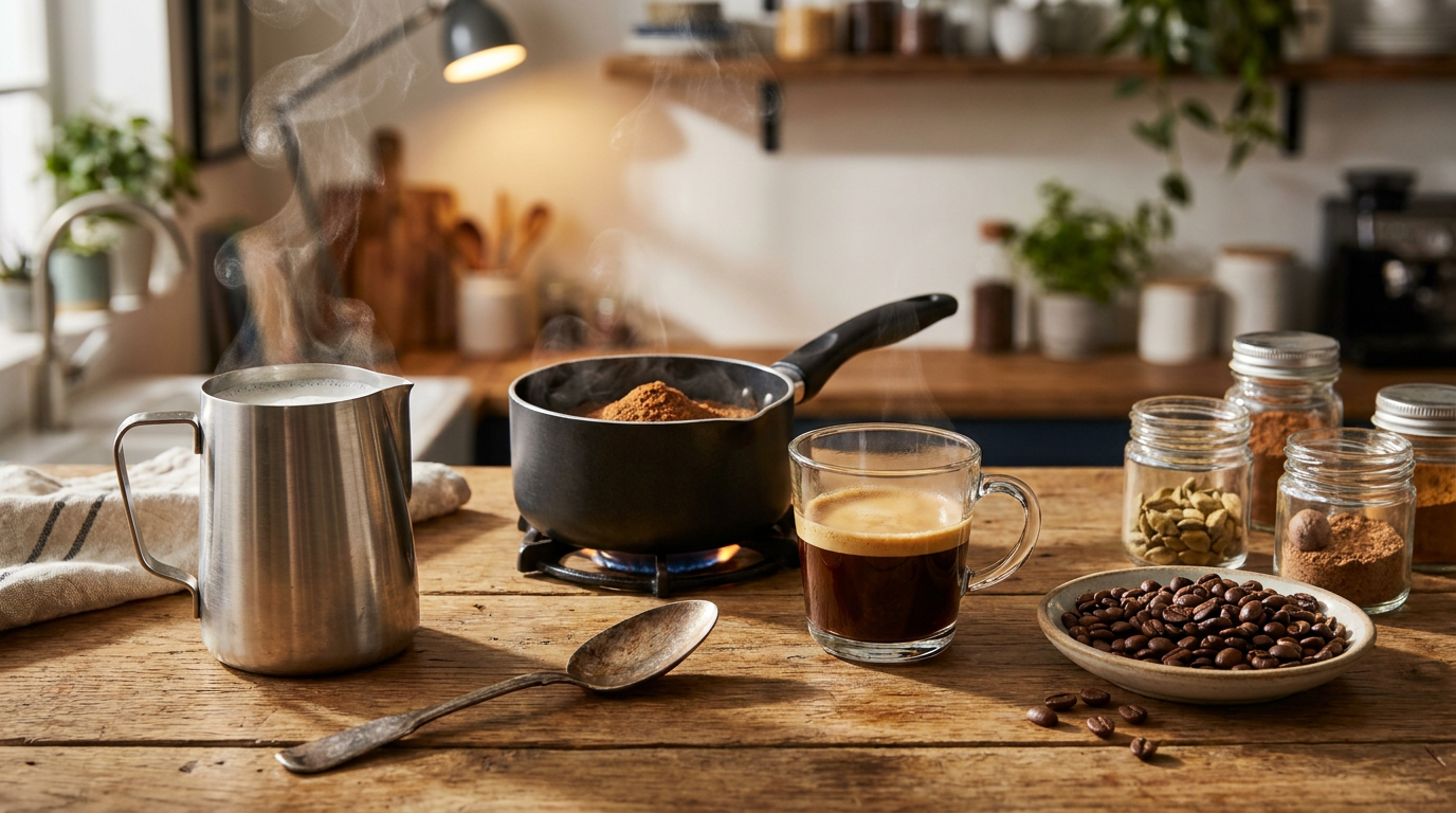 Barista baharat uyandırma tekniği ve süt köpürtme detayı