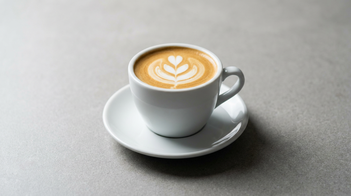 İnce microfoam ile hazırlanmış bir fincan flat white