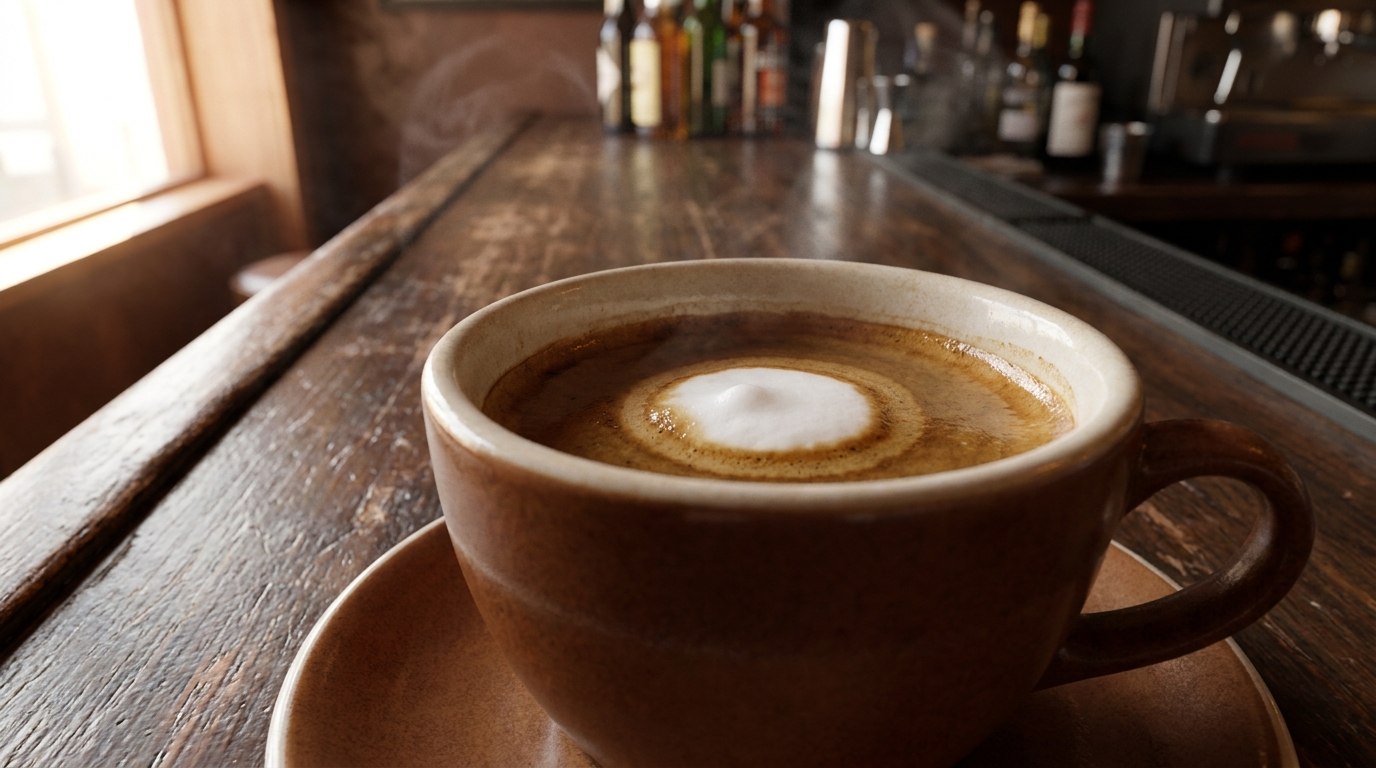 Espresso üzerine az miktarda süt eklenmiş espresso macchiato