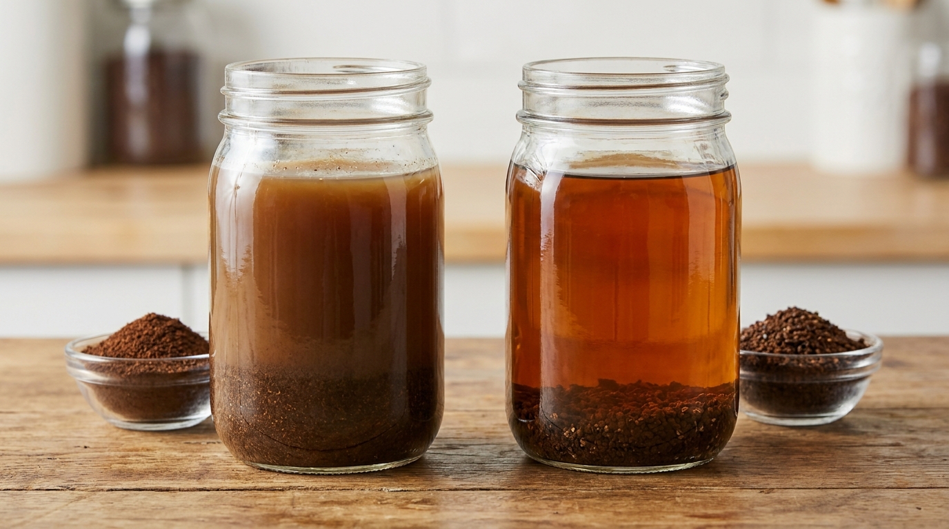Cold brew hazırlarken sık yapılan hataları gösteren karşılaştırma